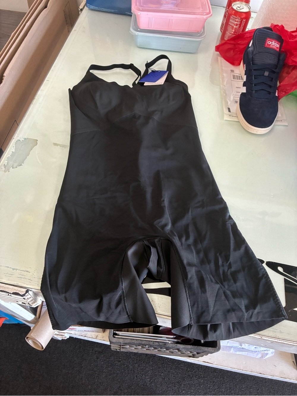Women’s Honeylove Mid Thigh Bodysuit New SZ 1X NWT Black
